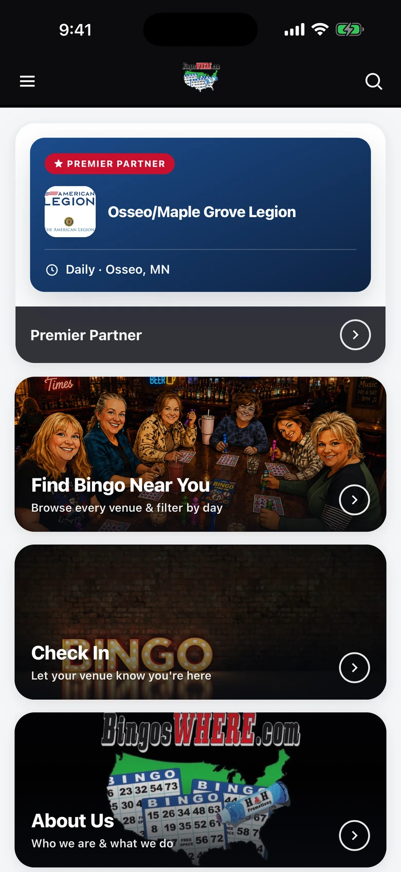BingosWHERE.com app